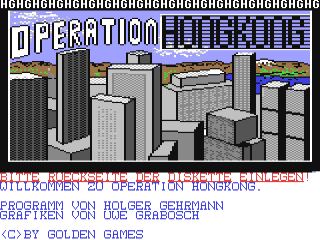 Operation Hongkong title screen for Commodore 64